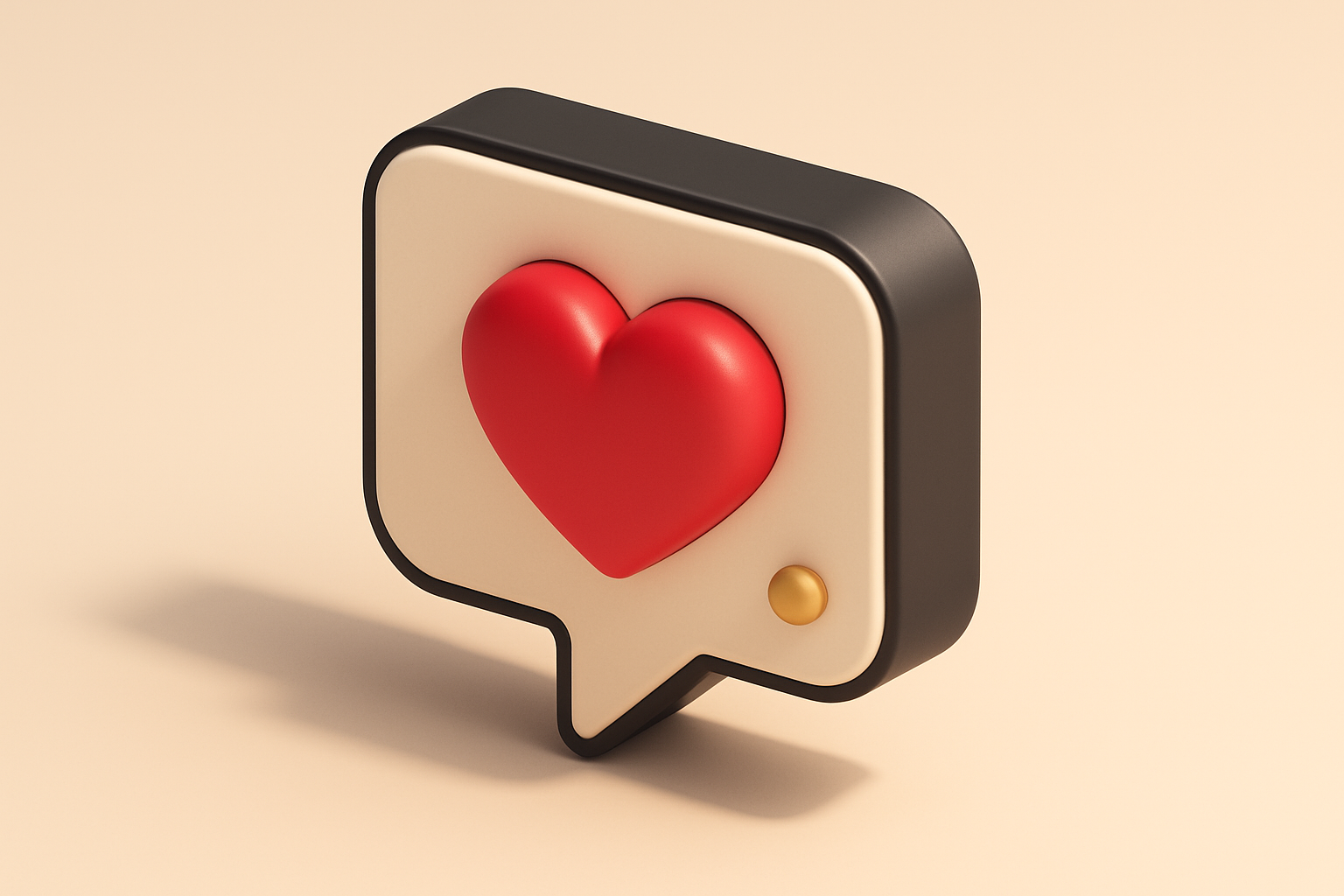 a single chat bubble with a heart inside