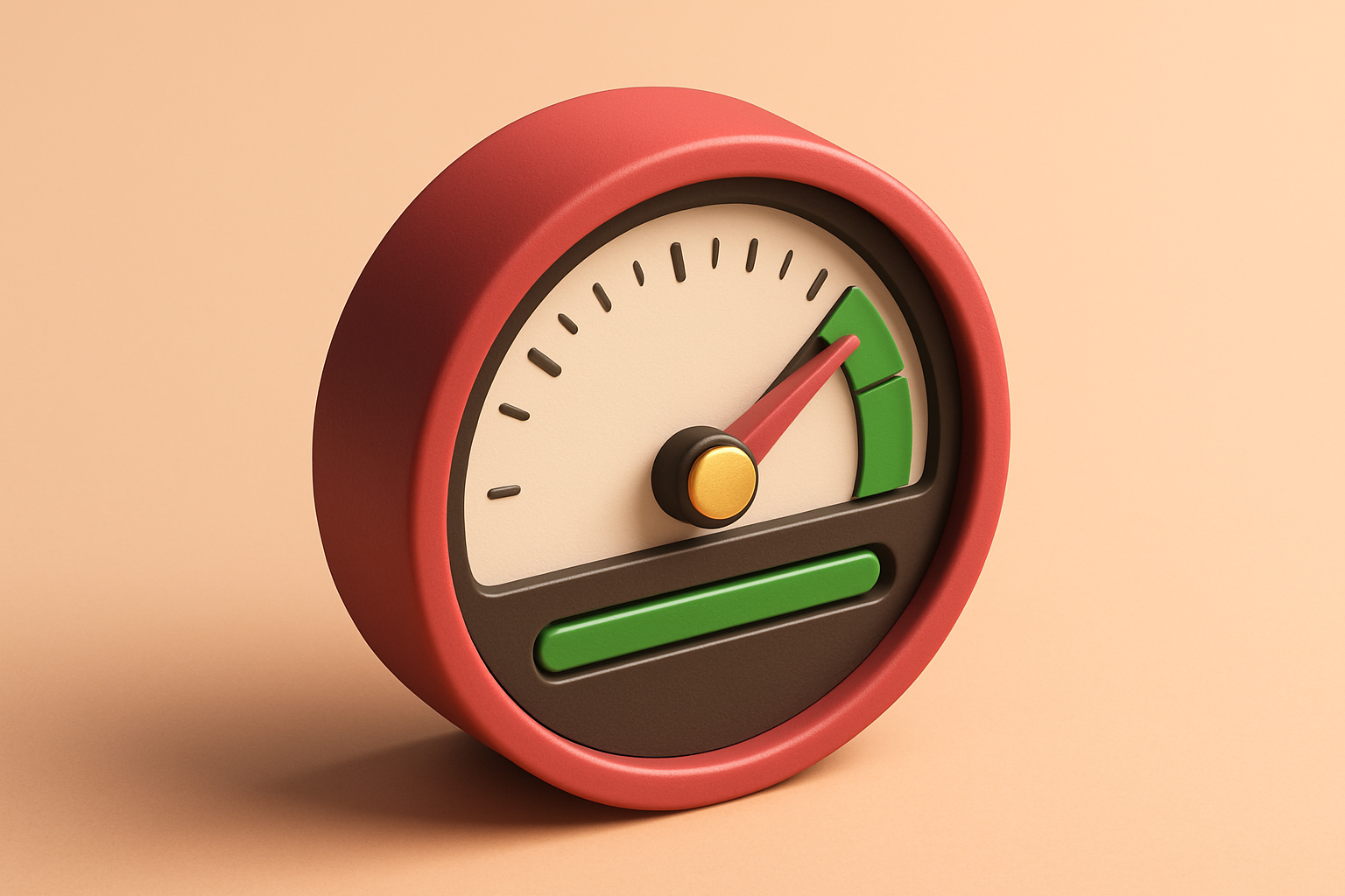 a single gauge dial showing 'comfort level' with a progress bar in green