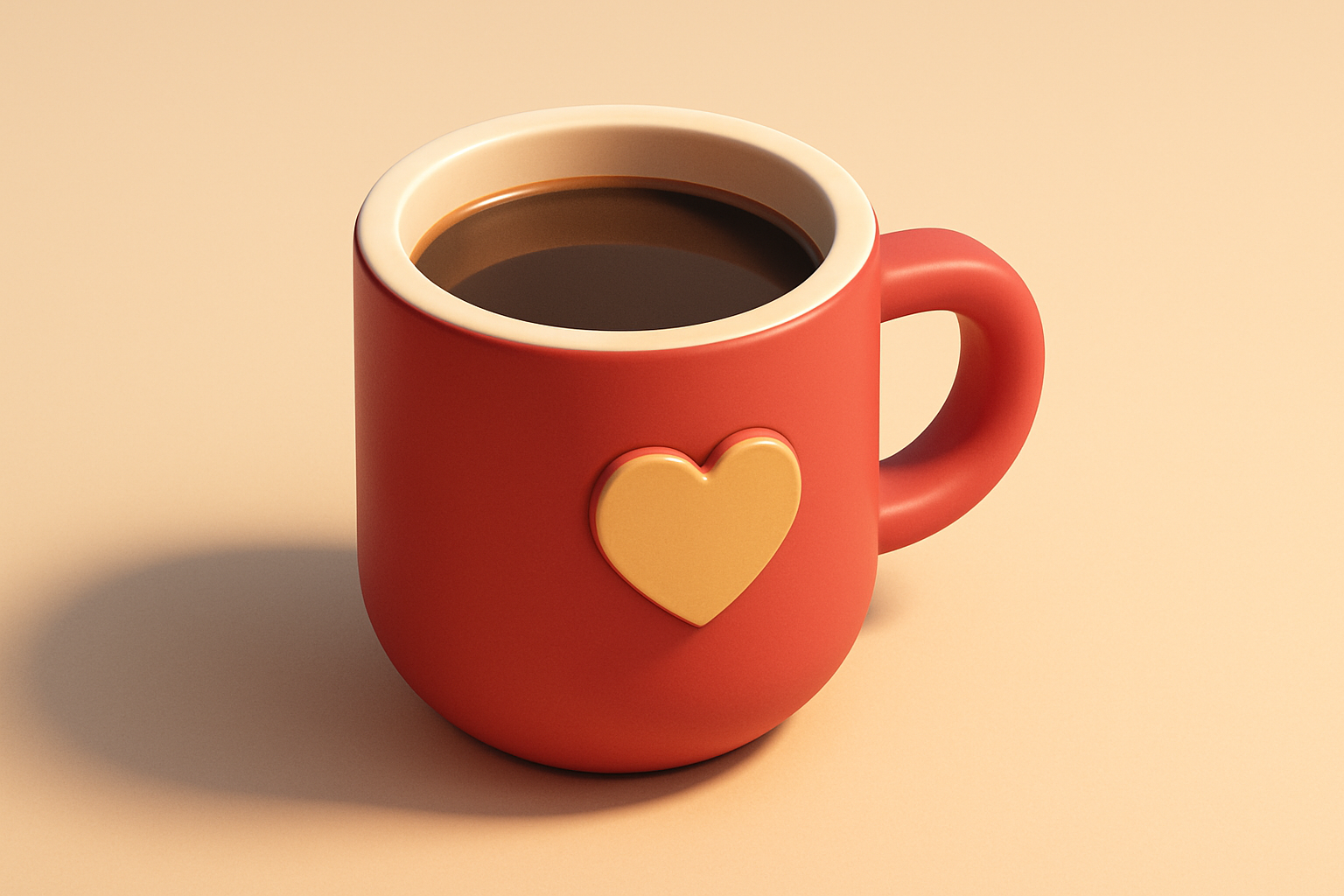 a single coffee cup with a heart icon on its side