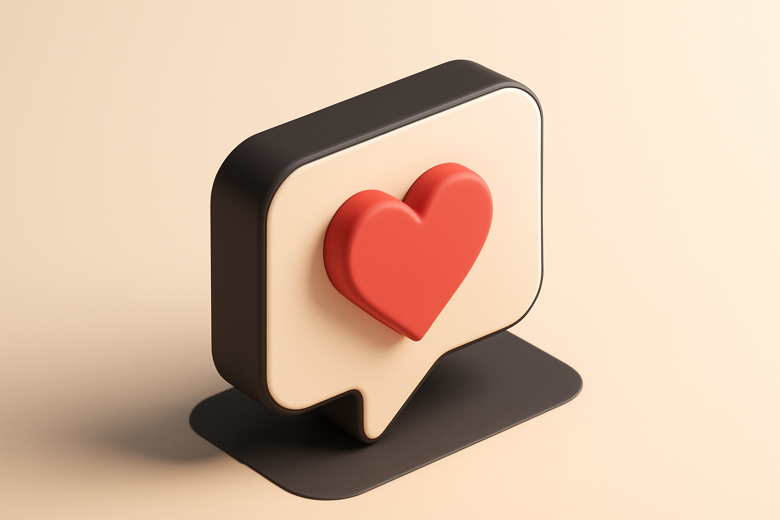 a single chat bubble with a heart inside