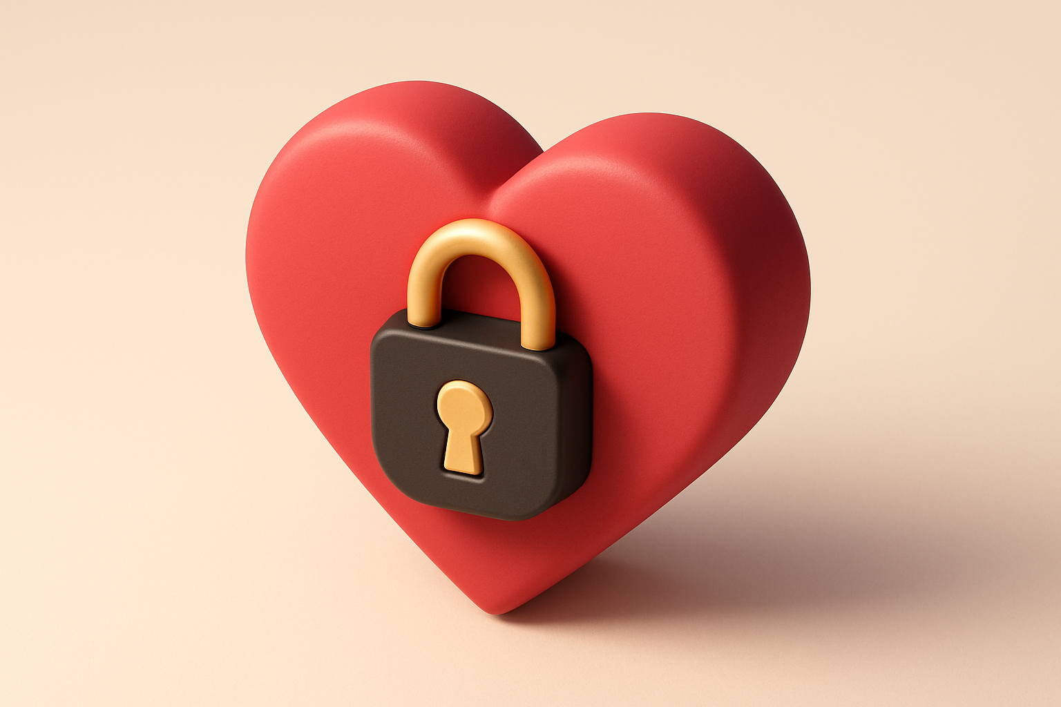 a single heart with a small lock inside