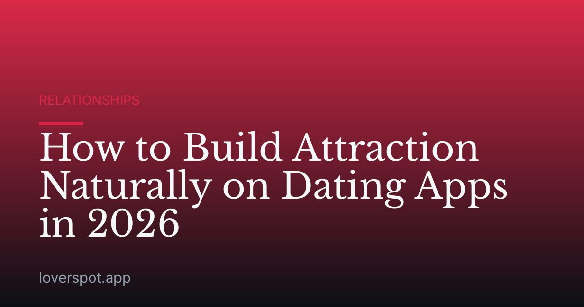 How to Build Attraction Naturally on Dating Apps in 2026