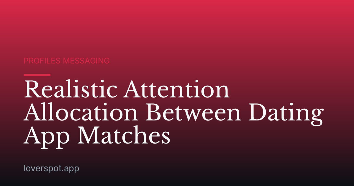 Realistic Attention Allocation Between Dating App Matches