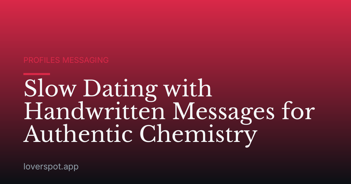 Slow Dating with Handwritten Messages for Authentic Chemistry