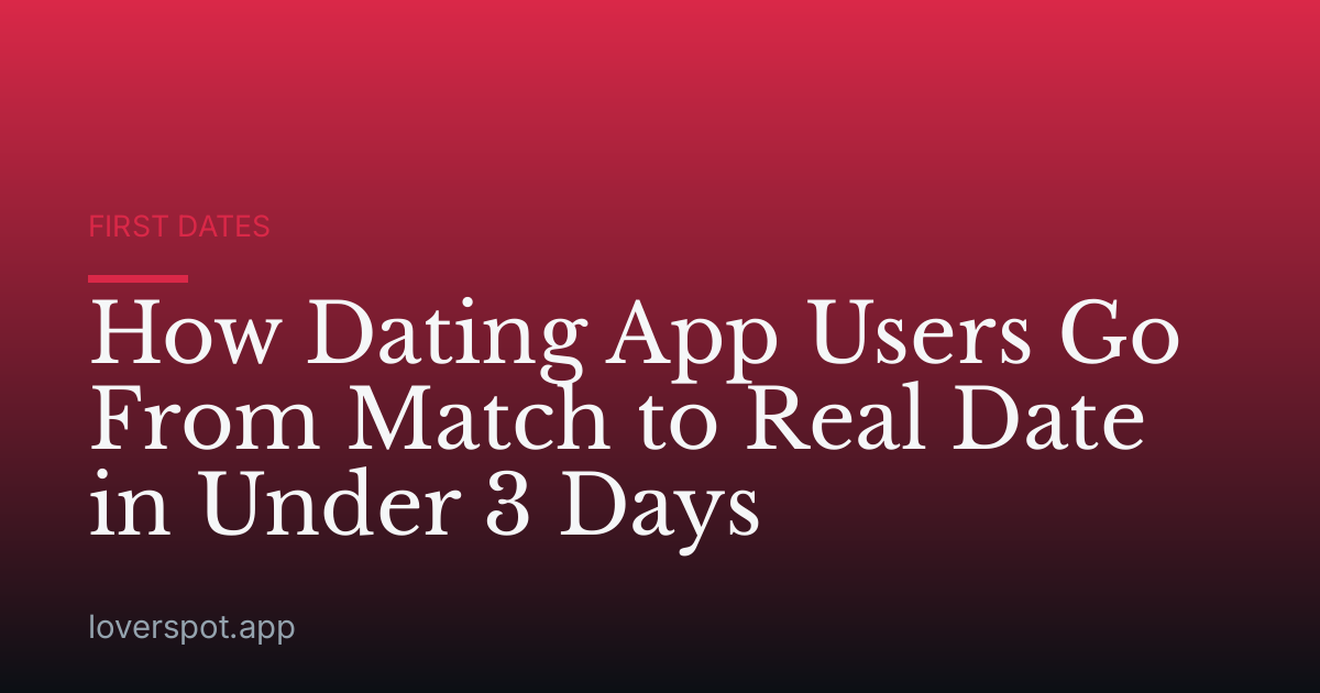How Dating App Users Go From Match to Real Date in Under 3 Days