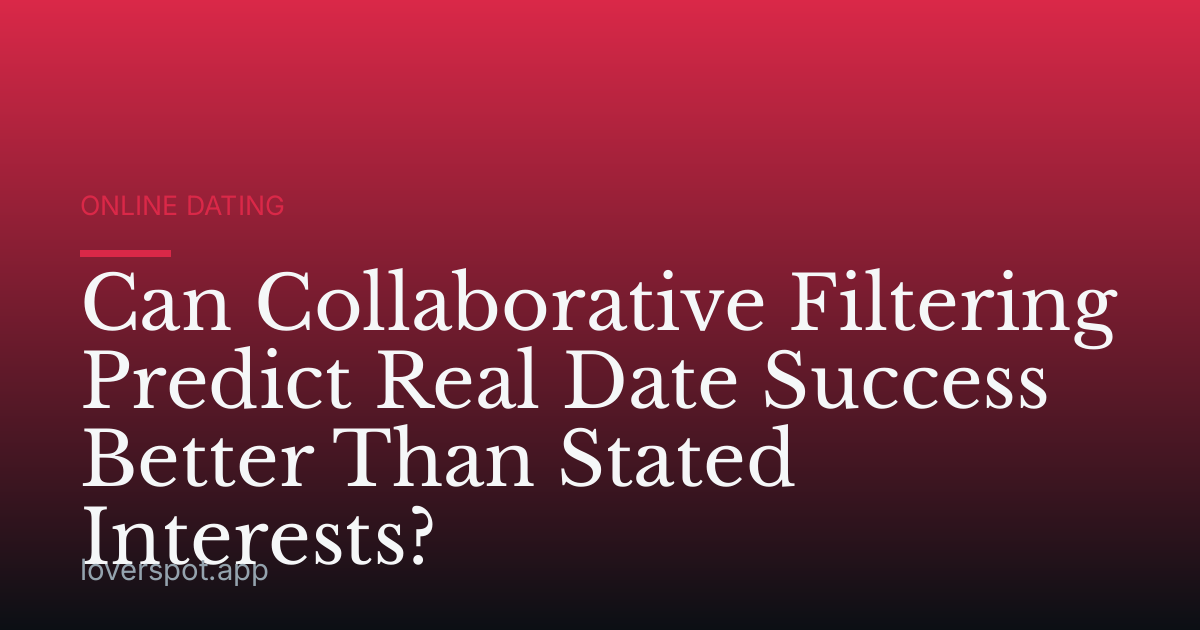Can Collaborative Filtering Predict Real Date Success Better Than Stated Interests?