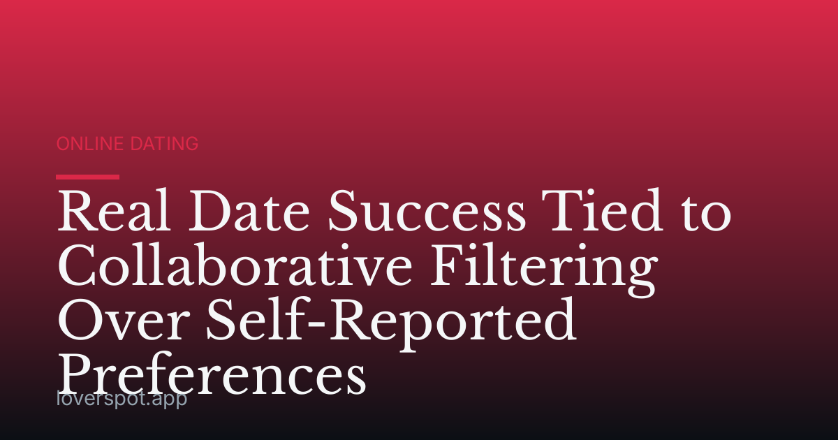 Real Date Success Tied to Collaborative Filtering Over Self-Reported Preferences
