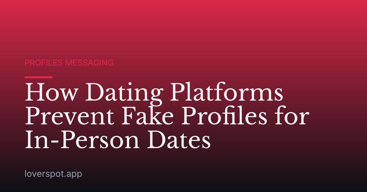 How Dating Platforms Prevent Fake Profiles for In-Person Dates