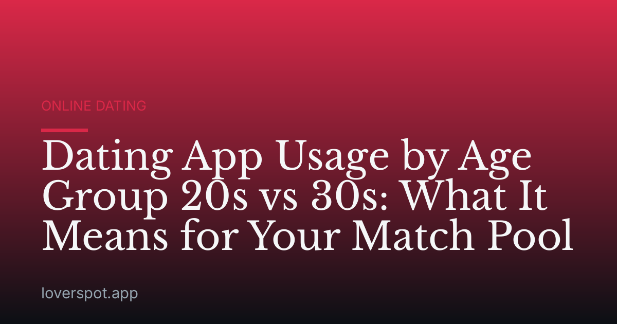 Dating App Usage by Age Group 20s vs 30s: What It Means for Your Match Pool