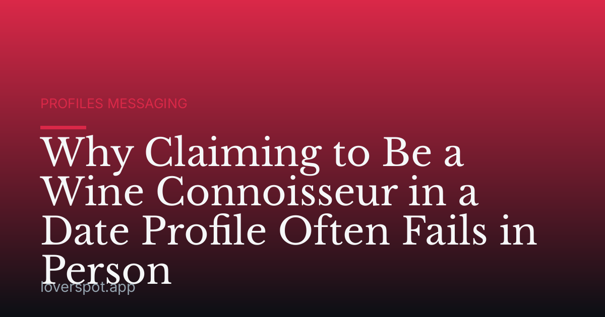Why Claiming to Be a Wine Connoisseur in a Date Profile Often Fails in Person