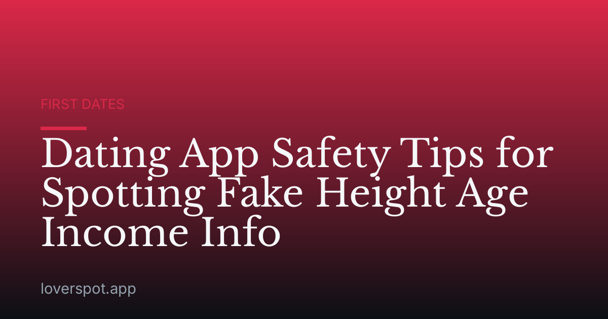 Dating App Safety Tips for Spotting Fake Height Age Income Info