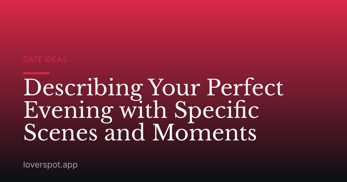 Describing Your Perfect Evening with Specific Scenes and Moments