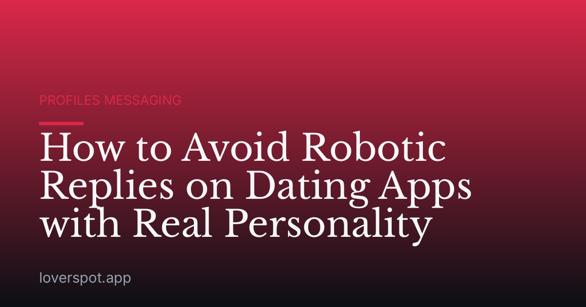 How to Avoid Robotic Replies on Dating Apps with Real Personality
