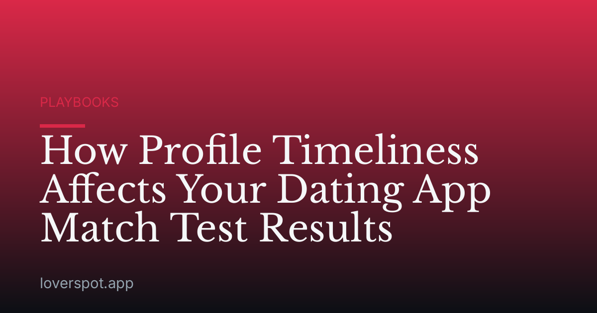How Profile Timeliness Affects Your Dating App Match Test Results