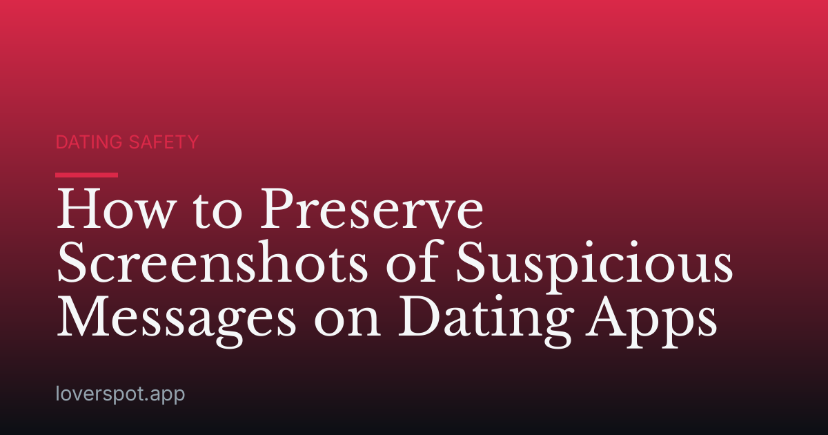 How to Preserve Screenshots of Suspicious Messages on Dating Apps