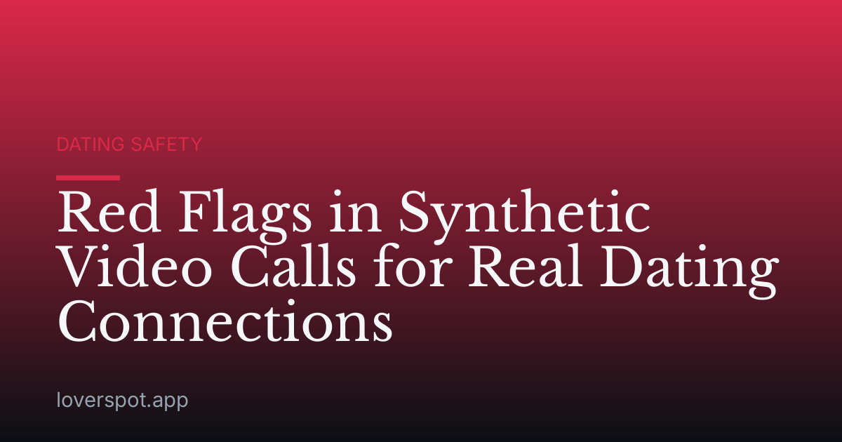 Red Flags in Synthetic Video Calls for Real Dating Connections