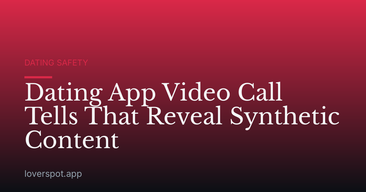 Dating App Video Call Tells That Reveal Synthetic Content