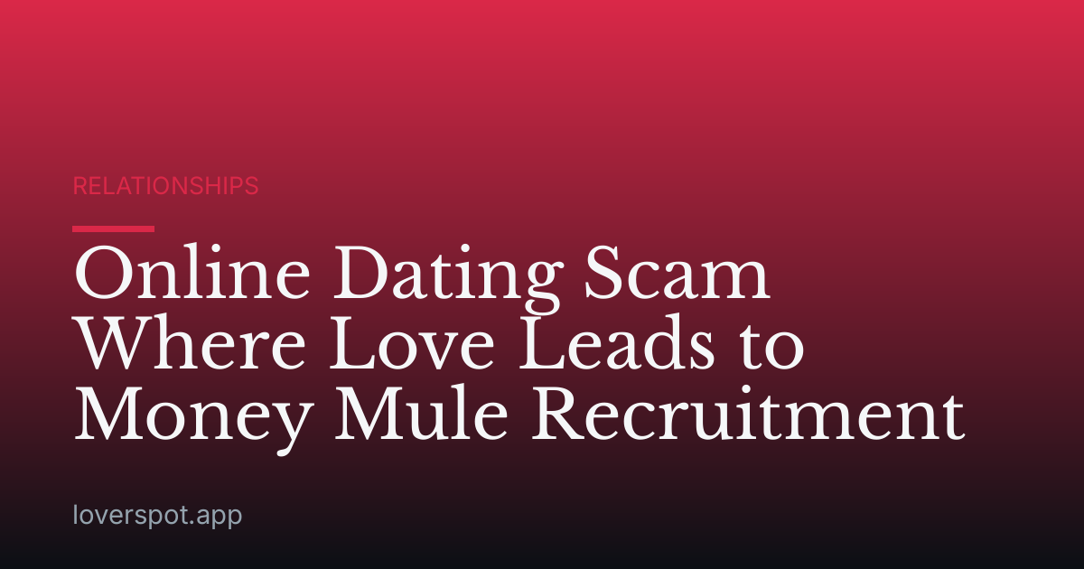 Online Dating Scam Where Love Leads to Money Mule Recruitment