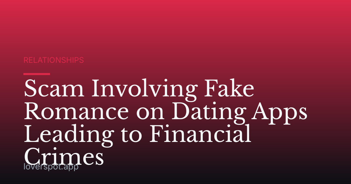 Scam Involving Fake Romance on Dating Apps Leading to Financial Crimes