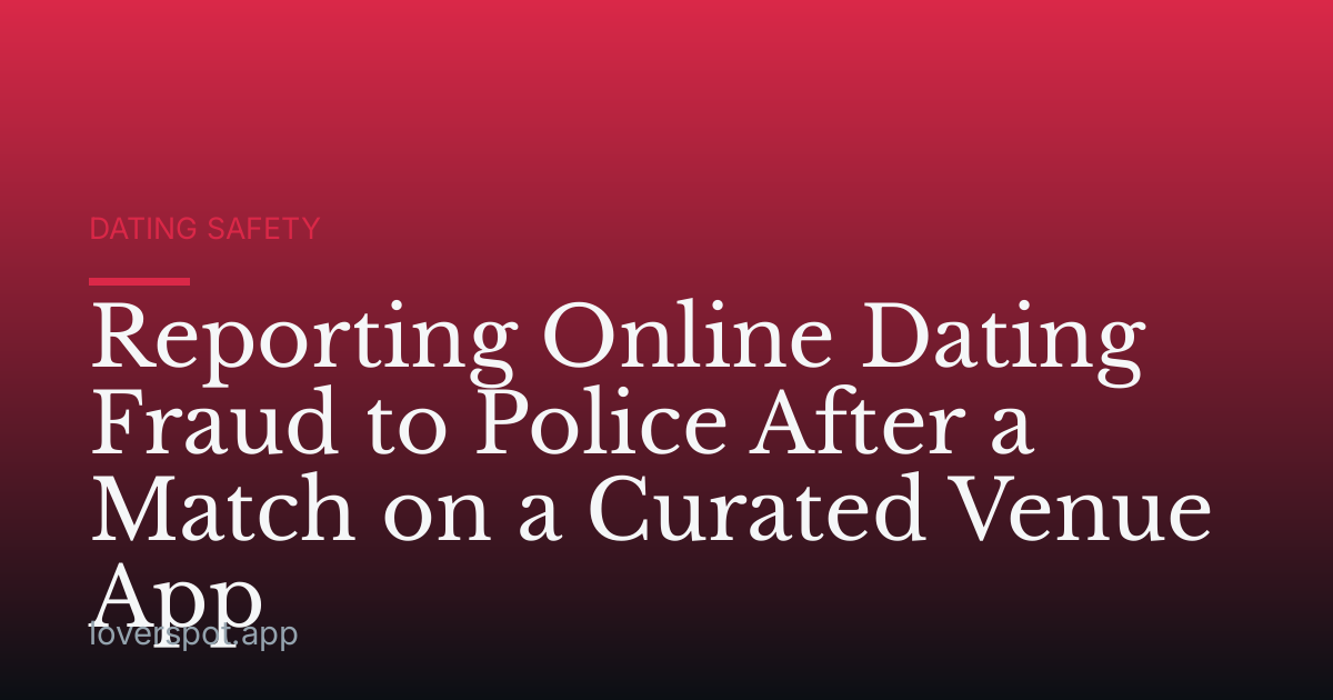 Reporting Online Dating Fraud to Police After a Match on a Curated Venue App