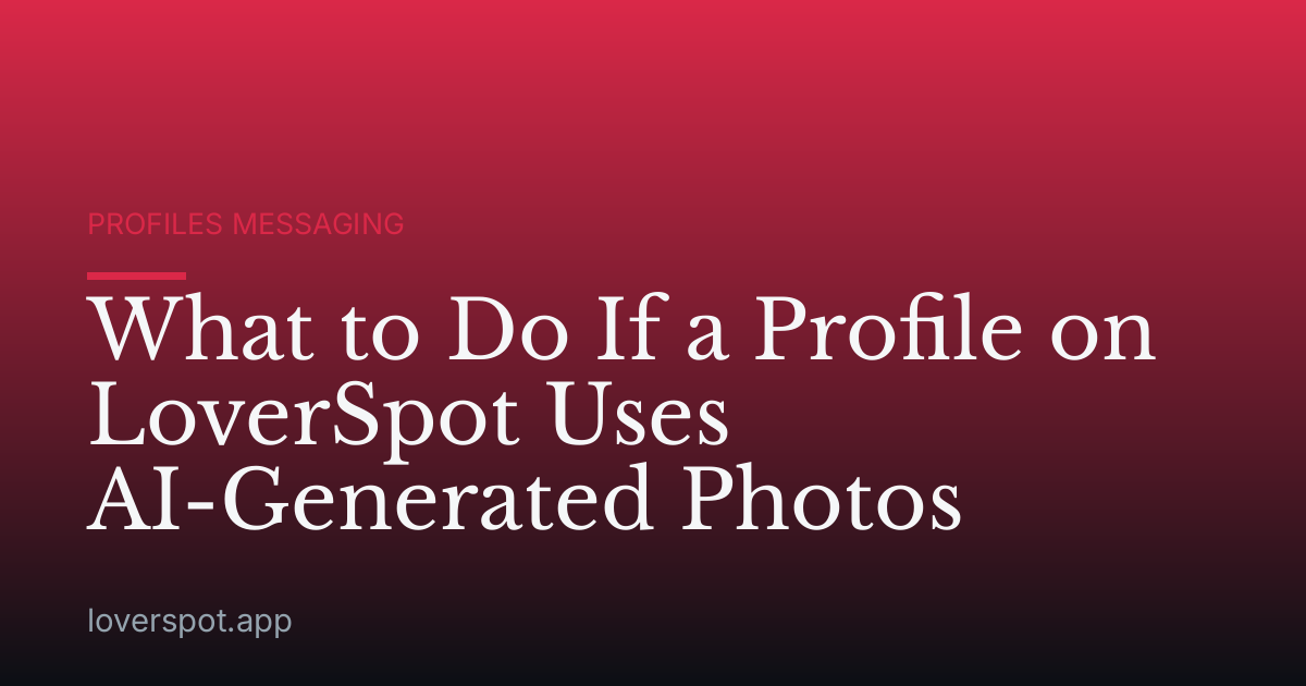 What to Do If a Profile on LoverSpot Uses AI-Generated Photos