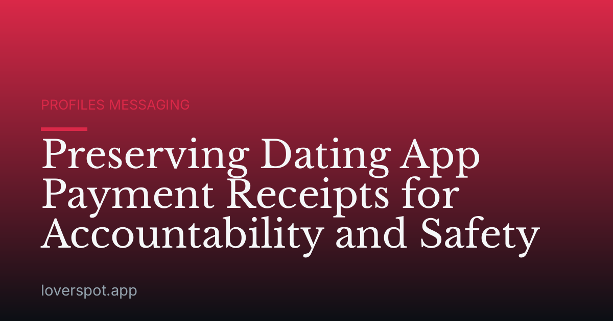 Preserving Dating App Payment Receipts for Accountability and Safety