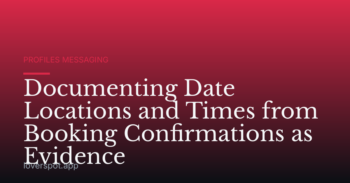 Documenting Date Locations and Times from Booking Confirmations as Evidence