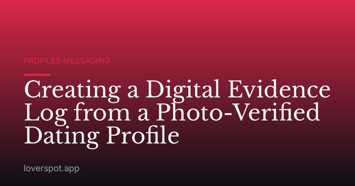 Creating a Digital Evidence Log from a Photo-Verified Dating Profile