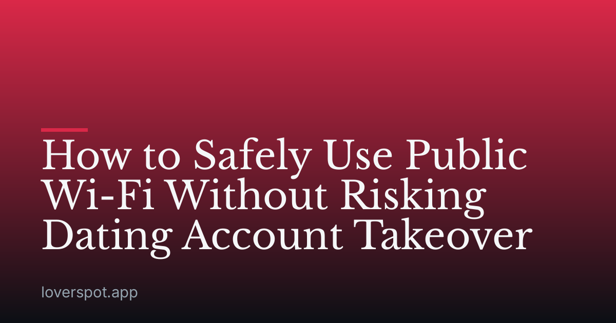 How to Safely Use Public Wi-Fi Without Risking Dating Account Takeover