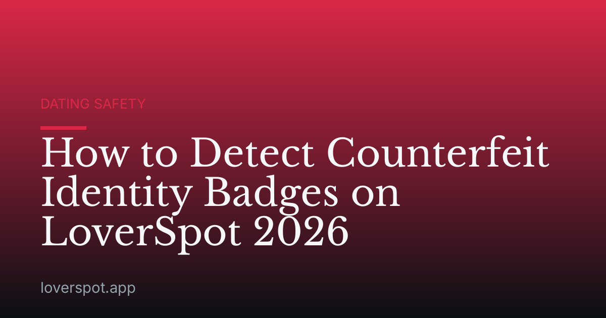 How to Detect Counterfeit Identity Badges on LoverSpot 2026
