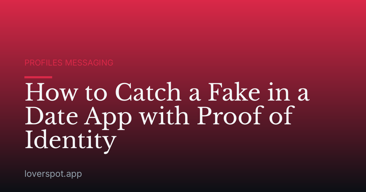 How to Catch a Fake in a Date App with Proof of Identity
