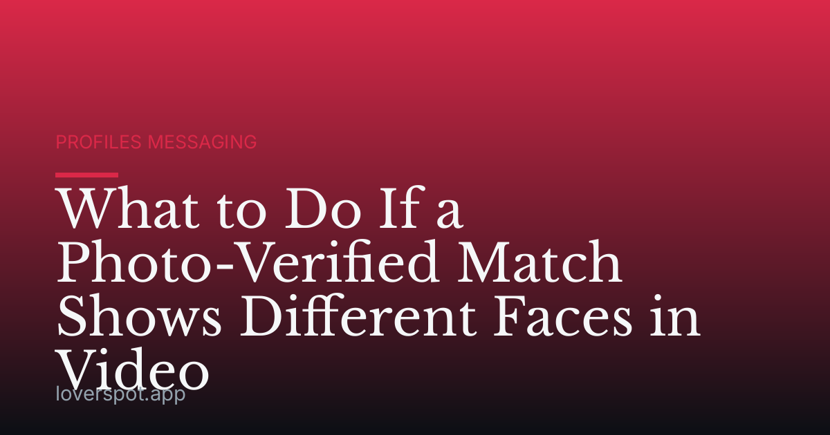 What to Do If a Photo-Verified Match Shows Different Faces in Video