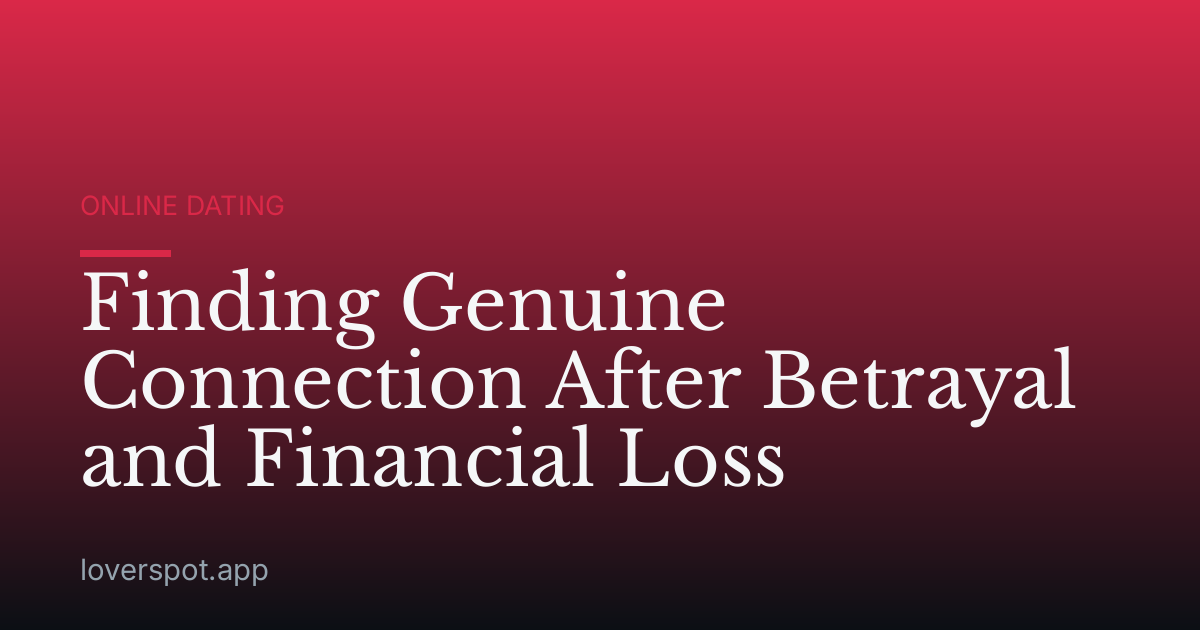 Finding Genuine Connection After Betrayal and Financial Loss
