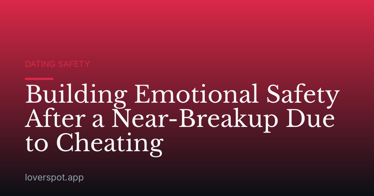Building Emotional Safety After a Near-Breakup Due to Cheating