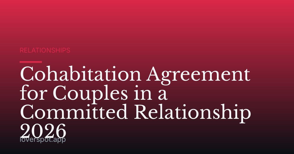 Cohabitation Agreement for Couples in a Committed Relationship 2026