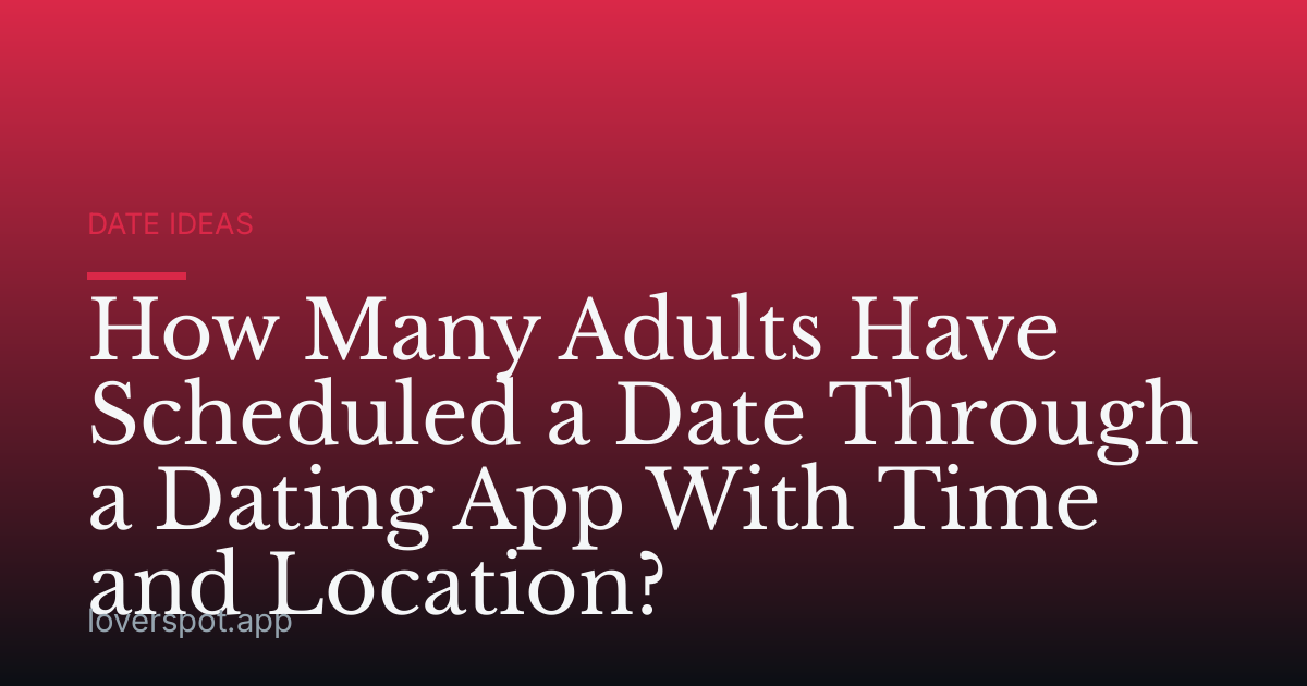How Many Adults Have Scheduled a Date Through a Dating App With Time and Location?