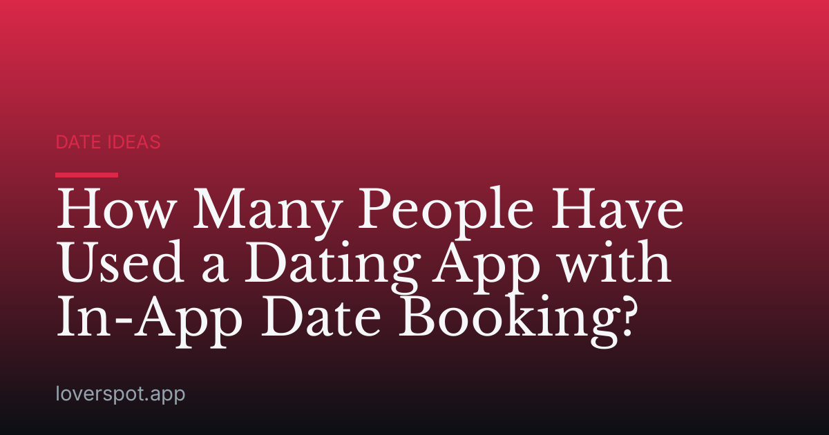 How Many People Have Used a Dating App with In-App Date Booking?