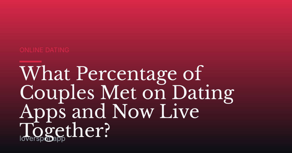 What Percentage of Couples Met on Dating Apps and Now Live Together?