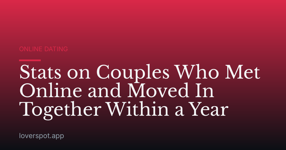 Stats on Couples Who Met Online and Moved In Together Within a Year