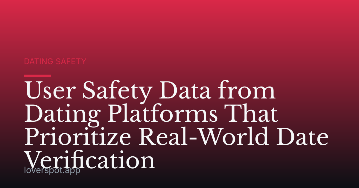 User Safety Data from Dating Platforms That Prioritize Real-World Date Verification