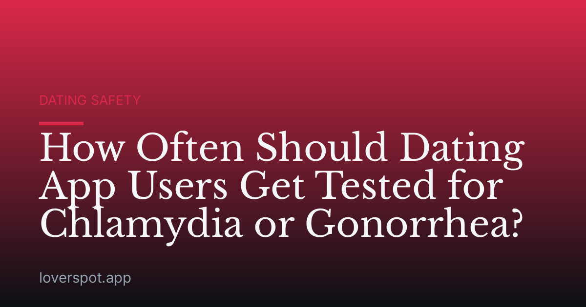 How Often Should Dating App Users Get Tested for Chlamydia or Gonorrhea?