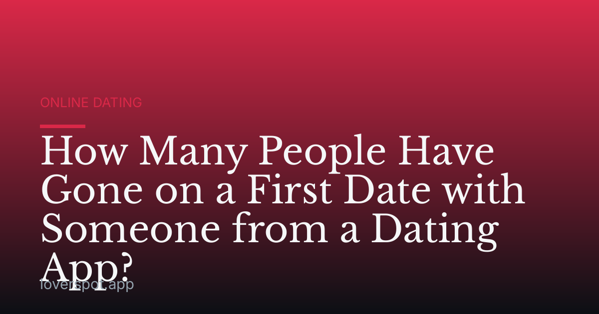How Many People Have Gone on a First Date with Someone from a Dating App?