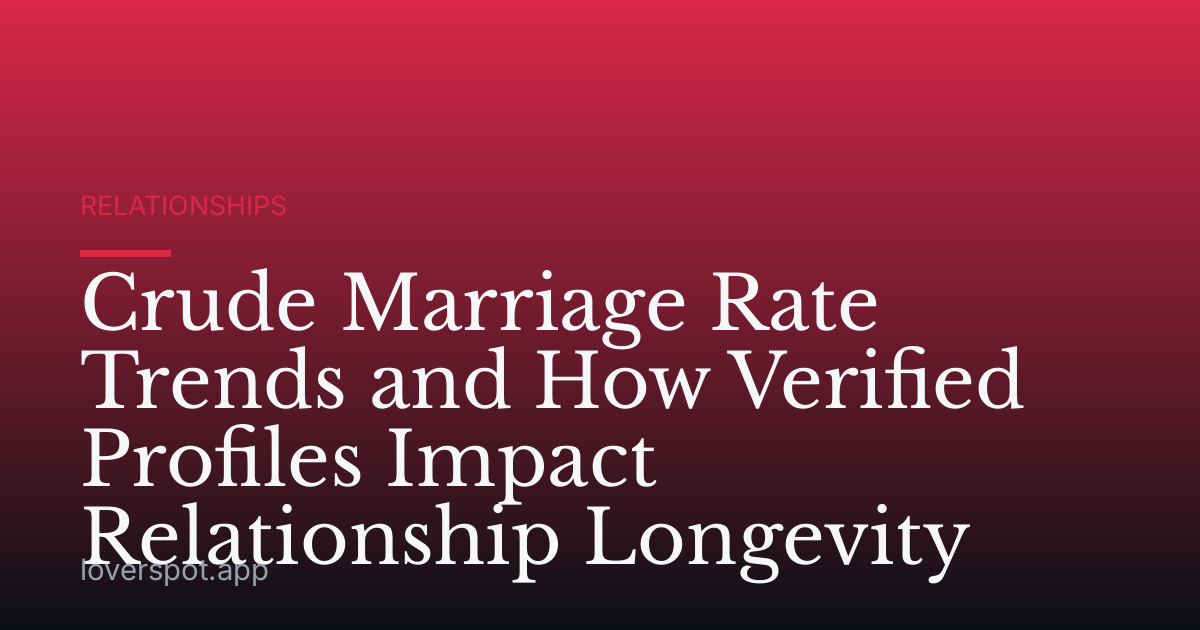 Crude Marriage Rate Trends and How Verified Profiles Impact Relationship Longevity
