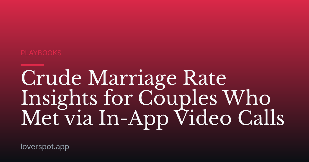 Crude Marriage Rate Insights for Couples Who Met via In-App Video Calls