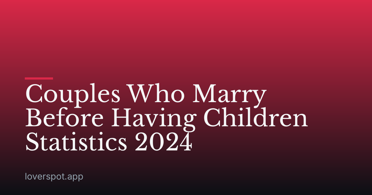 Couples Who Marry Before Having Children Statistics 2024
