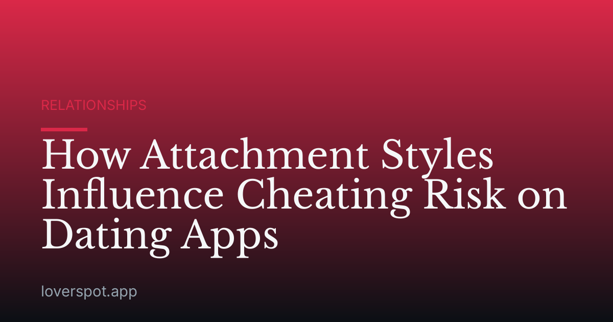 How Attachment Styles Influence Cheating Risk on Dating Apps