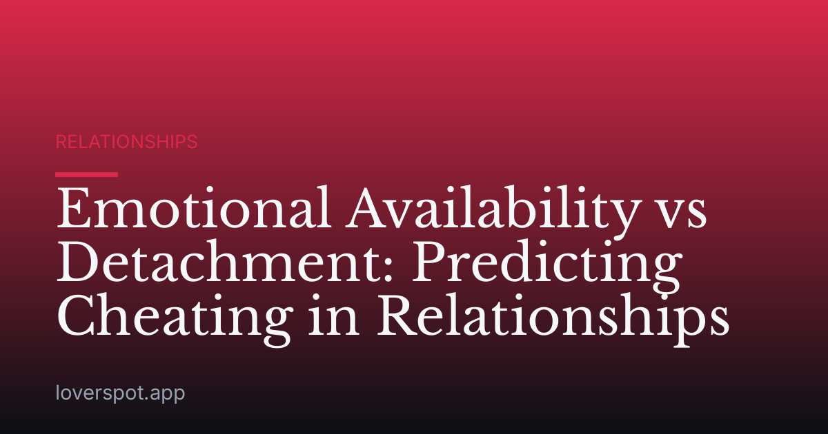Emotional Availability vs Detachment: Predicting Cheating in Relationships