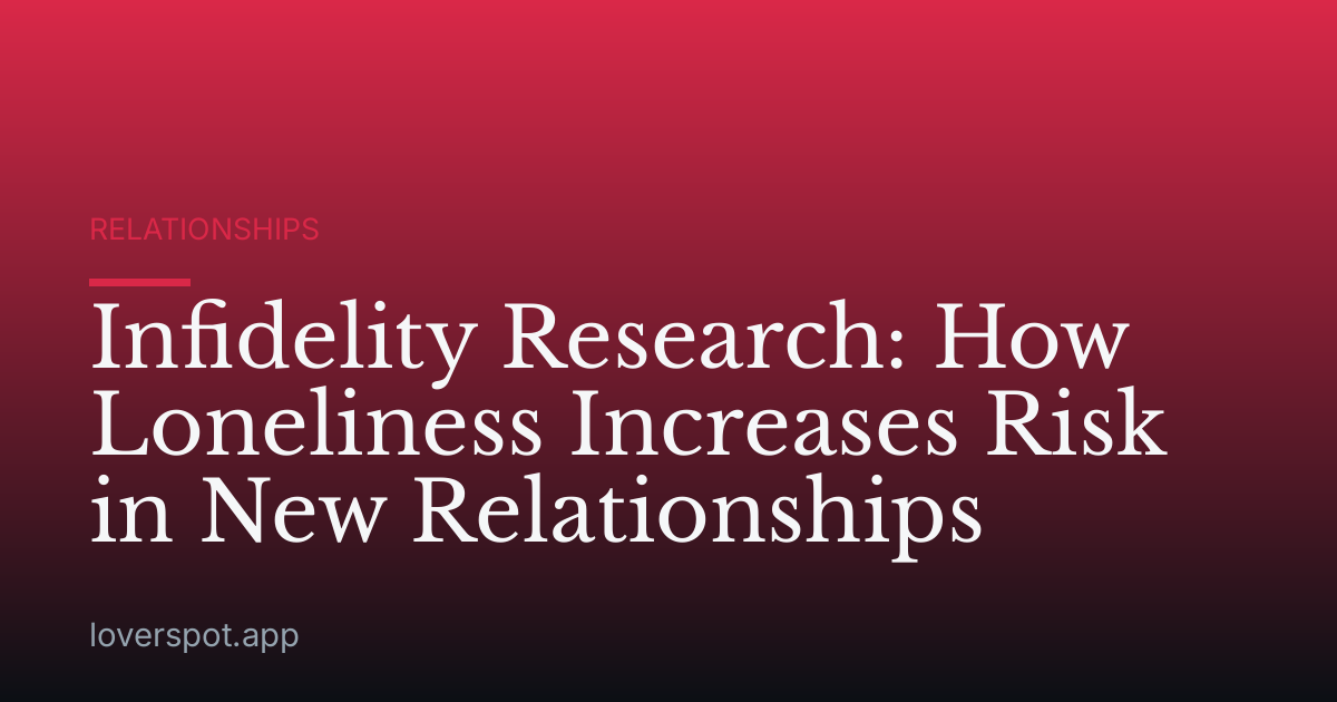 Infidelity Research: How Loneliness Increases Risk in New Relationships