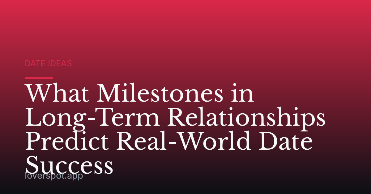 What Milestones in Long-Term Relationships Predict Real-World Date Success