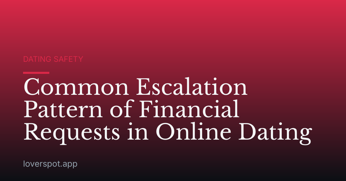 Common Escalation Pattern of Financial Requests in Online Dating